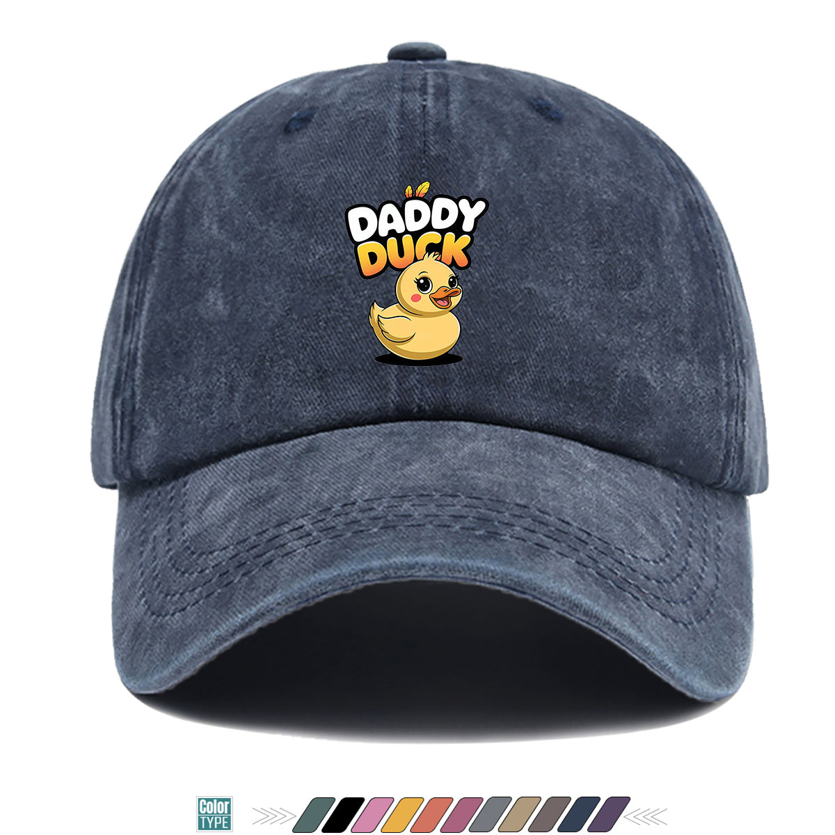 1pc "DADDY DU" Fun Rubber Duck Print Baseball Cap, Cute Cartoon Sun Hat, Fashion Casual All-Match Unisex Duckbill Cap, Adjustable Size, Dad Fishing Hat, Mom Shopping Hat, Hiking Riding Hat, Suitable for Daily Outing, Park Play, Party Gathering