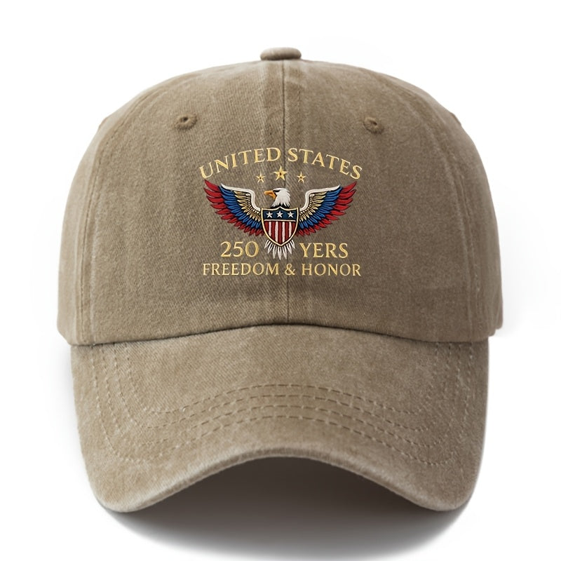 A Unisex Fashionable and Versatile Printed UNITED STATES Eagle Baseball Cap, Featuring a Classic Vintage Washed Outdoor Lightweight Curved Brim. This Trucker Baseball Cap Is Suitable for Casual Occasions Such as Outdoor Vacations