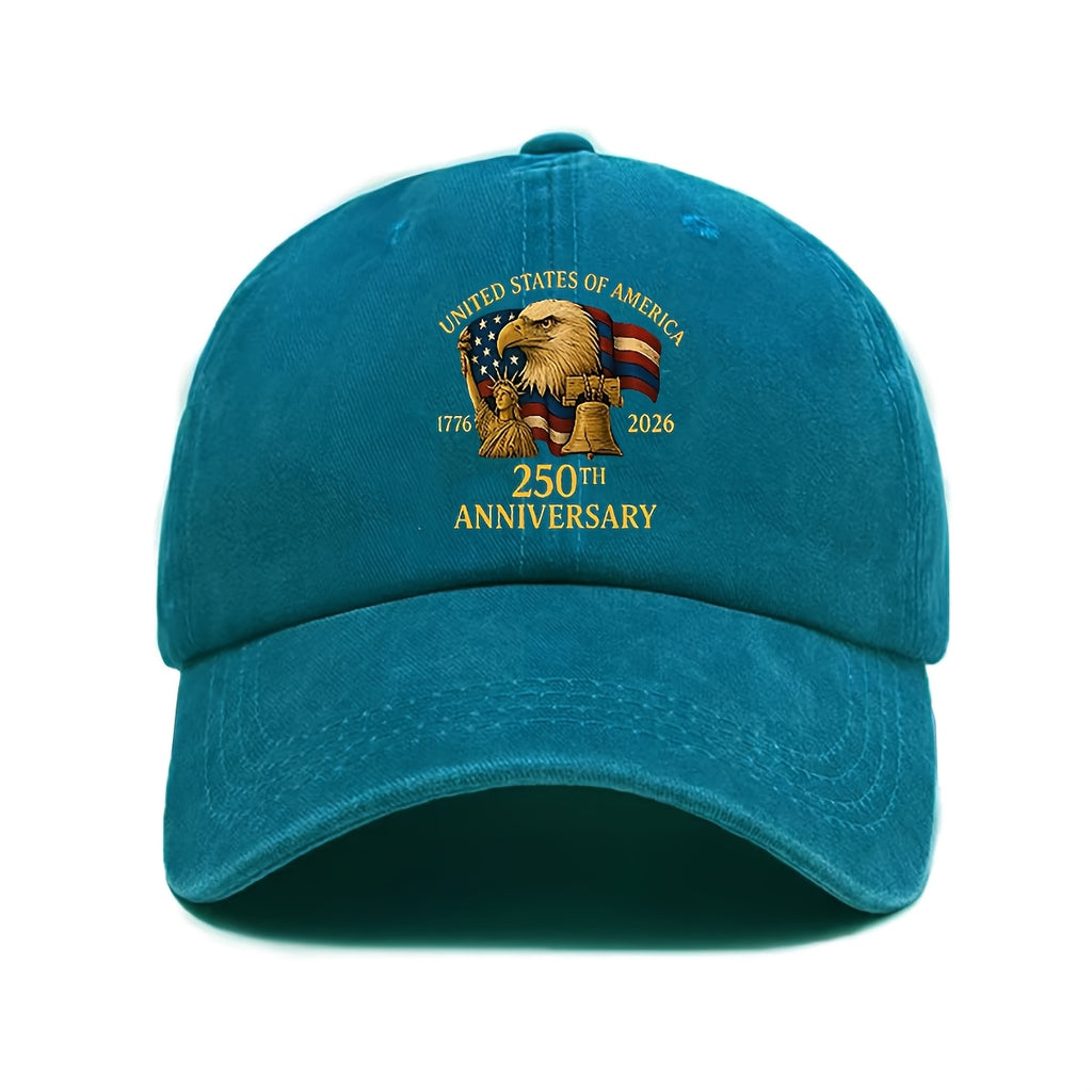 Fashion Hot Selling US Independence Day 250Th Anniversary Printed Washed All-Match Distressed Soft Top Unisex Baseball Cap