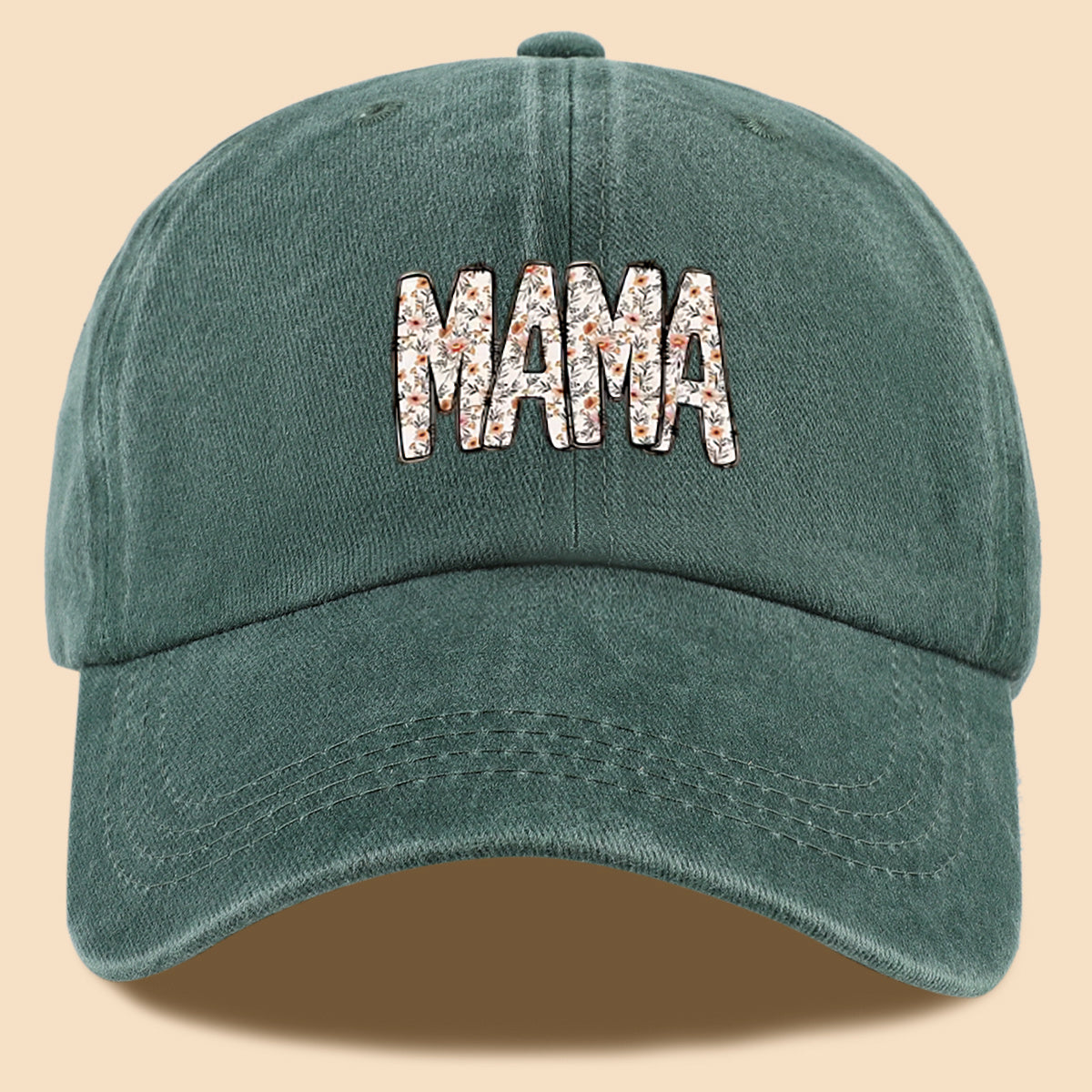 1pc 1pcs "Mom" Floral & Letter Print Baseball Cap Suitable for for Men & Women, Adjustable Duckbill Hat with Mom-Themed, Breathable Unisex Cap for Outdoor, Travel, Gifts for Mom, Birthdays, Casual Wear - Fashionable Duckbill Cap