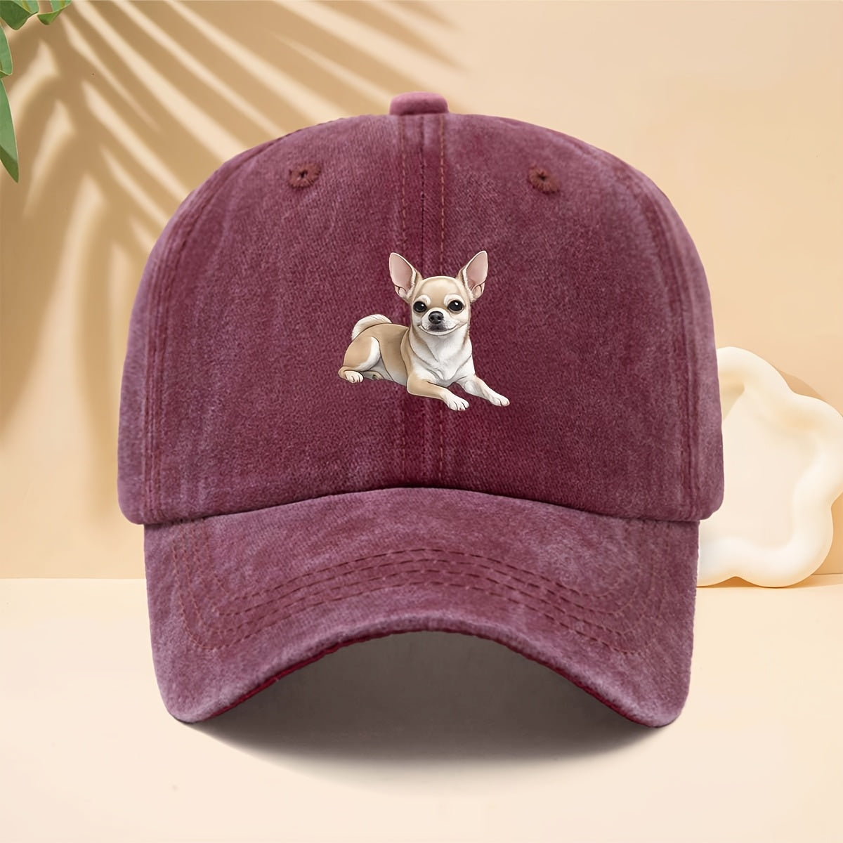 Chihuahua Print Baseball Cap with Chihuahua Dog Design - Adjustable Snapback Trucker Hat Suitable for Men & Women, Soft Top Curved Brim, Unisex Casual for All- Wear, Durable Comfortable for Walking, Parties, Shopping, Hip-Hop Style