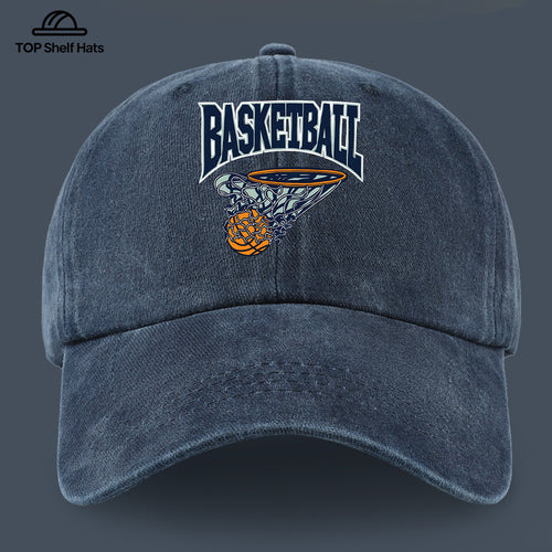 1pc American Retro Basketball Pattern Design Printed Baseball Cap, Lightweight Comfortable Breathable Adjustable Size, Black PAPA Truck Driver Retro Dad Hat, Mom Beach Vacation Sun Hat, Youth Couple Outdoor Skate Hat