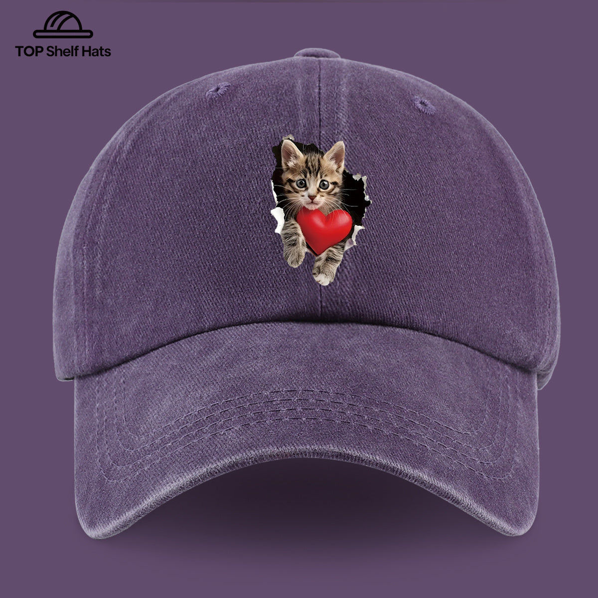 1pc Kitten Print Baseball Cap for Women & Men - Adjustable Snapback, Lightweight Breathable Suitable for Beach, Hiking, Fishing, Daily Wear - Cute Kitten Cap for Outdoor Sports, Gifts for Birthdays, Valentines, for &