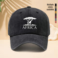 Men' & Women' Africa Trucker Hat with AFRICA Print & African Savanna Wildlife Design - Adjustable Duckbill Cap, Soft Top Suitable for Outdoor Travel, Casual Wear, Parties, Durable Unisex for All-Season (Neutral Style)