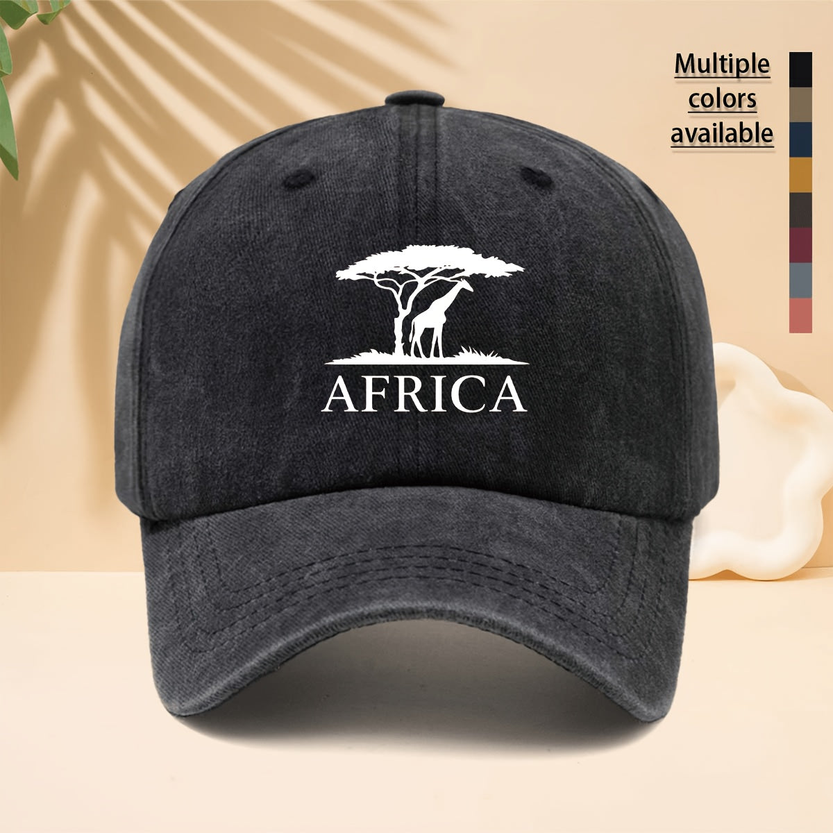 Men' & Women' Africa Trucker Hat with AFRICA Print & African Savanna Wildlife Design - Adjustable Duckbill Cap, Soft Top Suitable for Outdoor Travel, Casual Wear, Parties, Durable Unisex for All-Season (Neutral Style)