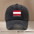 AUSTRIA Letter Austria Flag Pattern Baseball Cap Easy Fashion Lightweight Hip Hop Hat Unisex Curved Brim Hat Vacation Travel Dinner Camping Matching Comfortable Duck Tongue Hat Curved Brim Arc Shows Small Face Adjustable Size Six-Piece Hat Version E