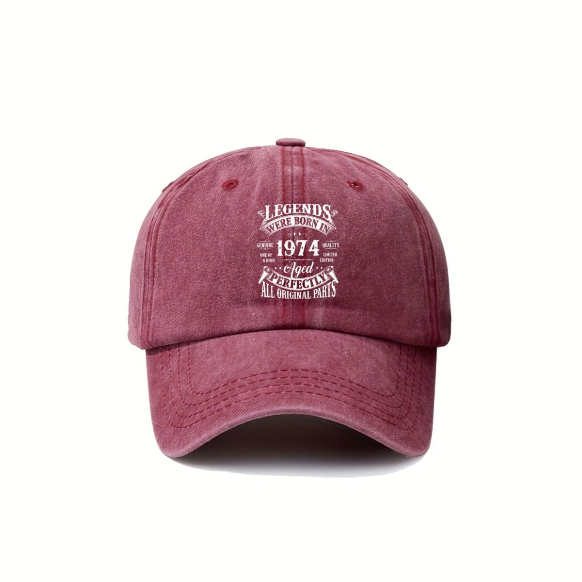 1974 S Mark Vintage Washed Distressed Baseball Cap - Adjustable Retro Unisex Golf & Outdoor Hat, Lightweight Breathable Suitable for Golf, Casual Wear, Machine Washable with Iconic 1974