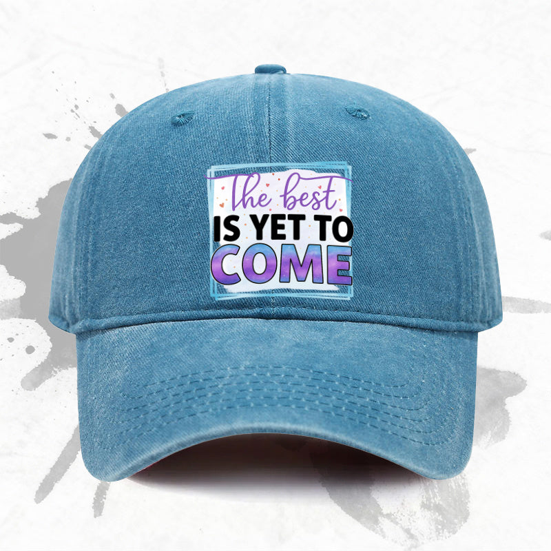 1pc, Adjustable Baseball Cap with "The Best Is Yet to Come" Design, Lightweight Printed Craft Women'S Hat, "Best Future" Men'S Trendy Cap, Ideal Gift for Weddings, Parties, Birthdays