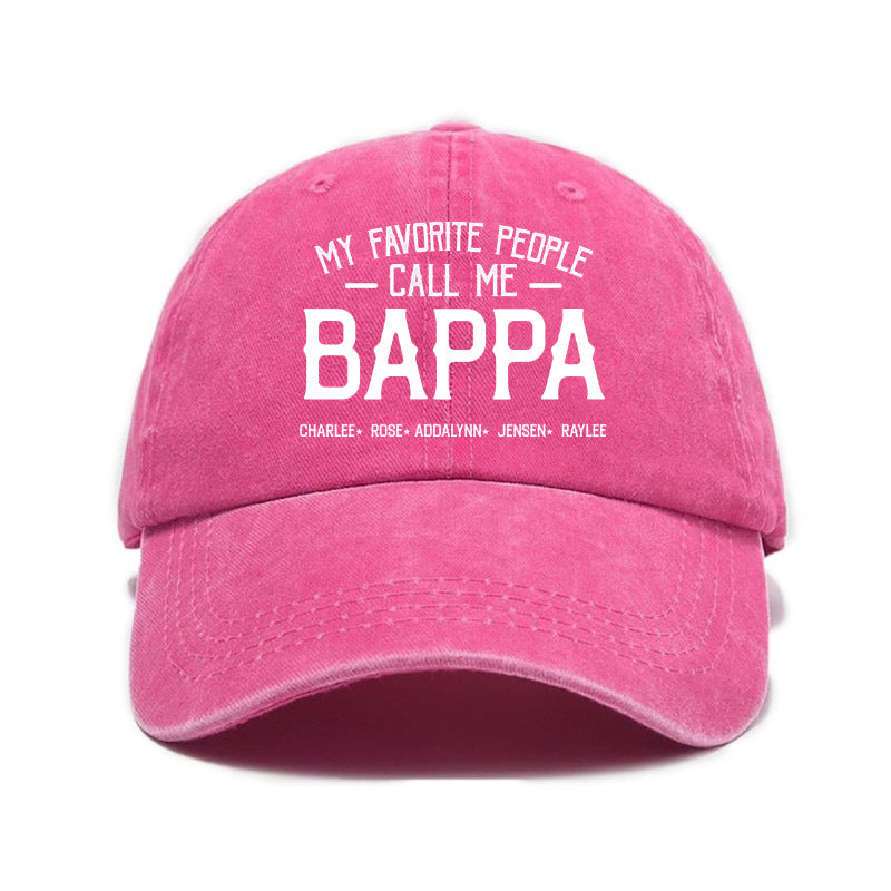 1 Washed Distressed Print Baseball Cap, Versatile and Fashionable Washed Distressed Style with "BAPPA" Letter Print, Soft Top Sun Baseball Cap, Unisex Hat