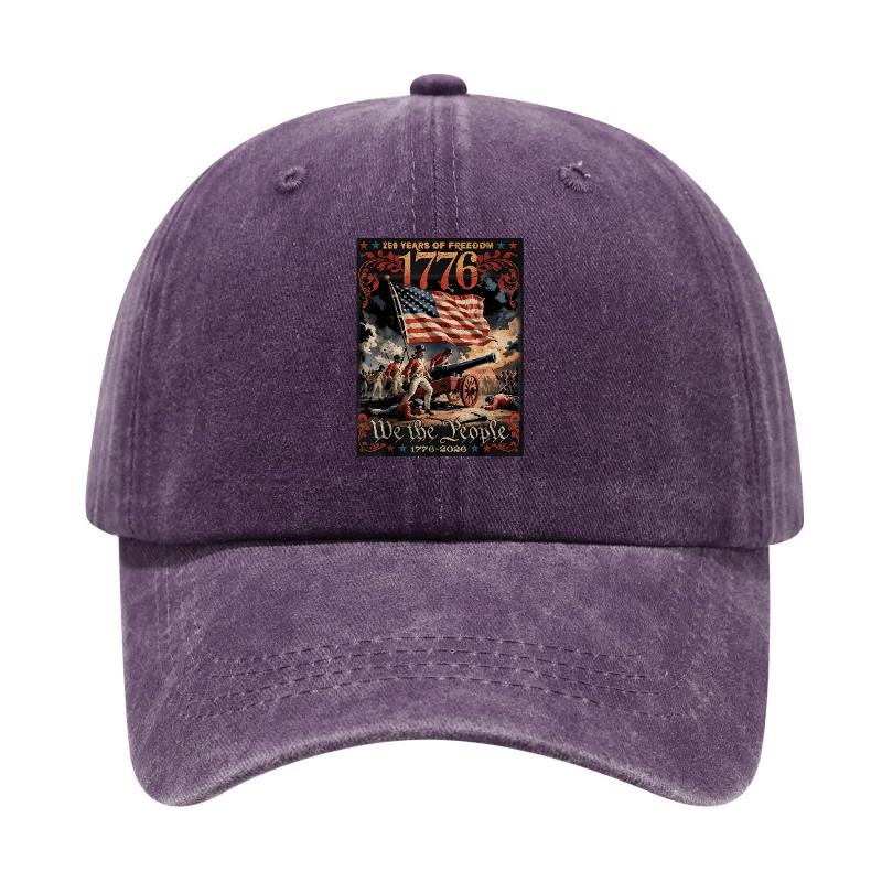 1776 American Elements Print Baseball Cap | Fashionable, Unisex, Casual Outdoor, Adjustable Buckle Closure, Hand Washable