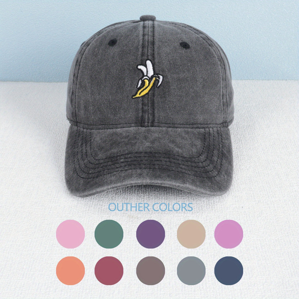 Fashion Banana Embroidery Baseball Cap Adjustable Unisex Hat Multi-color Retro Style Women's Hat