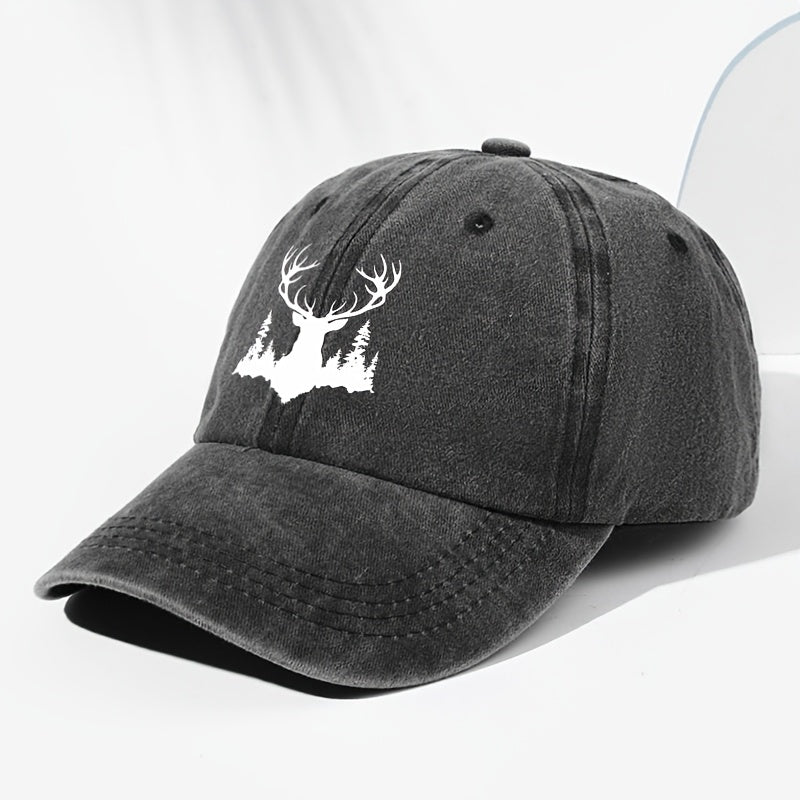Unisex Animal Print Washed Vintage Baseball Cap, Fashionable Sun Outdoor Hat for Men and Women, Adjustable Trucker Hat Suitable for All Seasons and Daily Wear