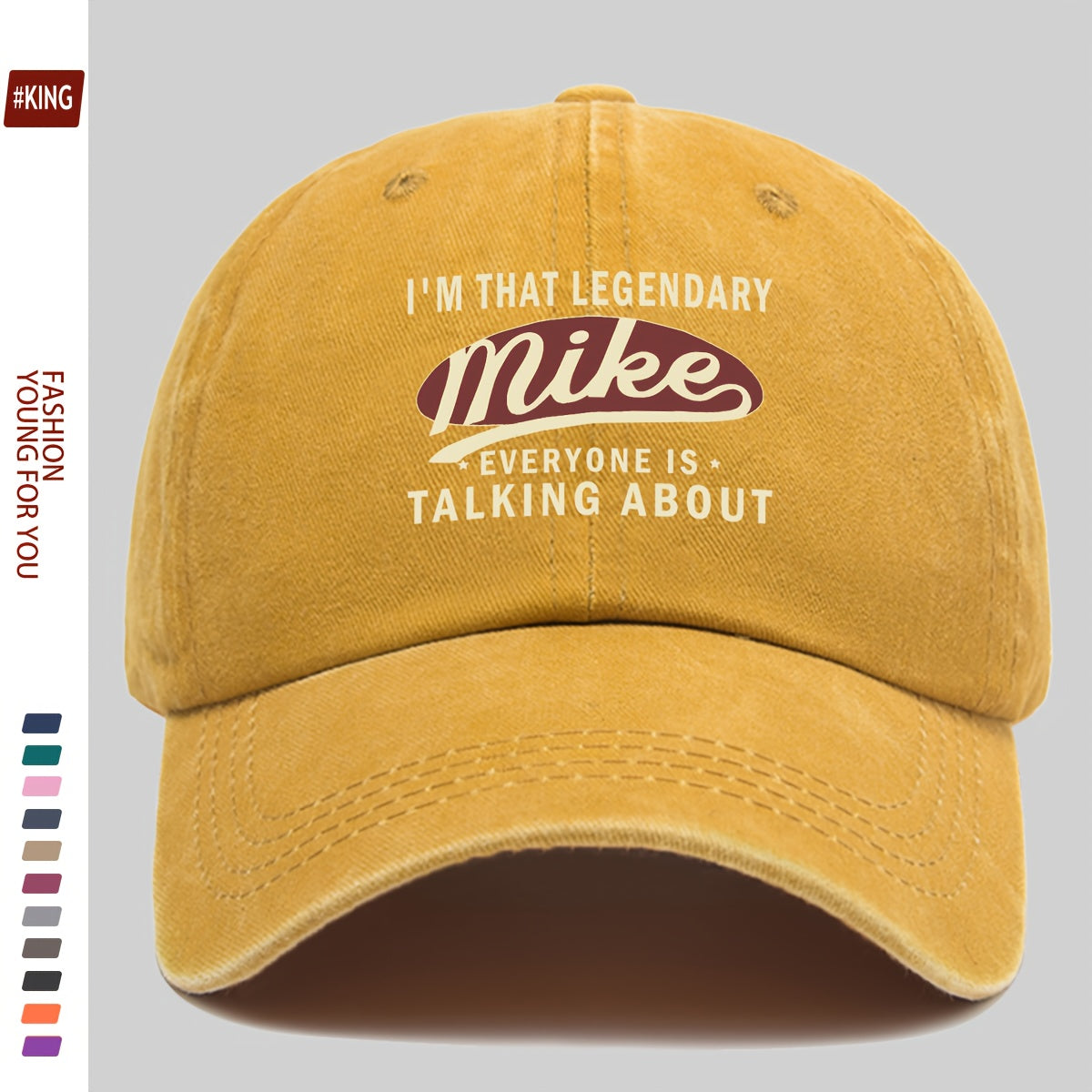 1pc Vintage Trucker Hat with "I'M That Legendary Mike" Print - Adjustable Snapback Baseball Cap, Lightweight And Breathable, Suitable for Outdoor Activities, Fishing, Hiking