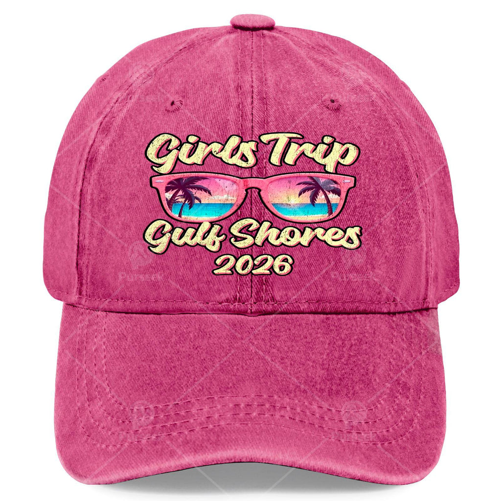 Beach Glasses Weekend Girls Trip 2026 Gulfs Shores Baseball Hat Unisex