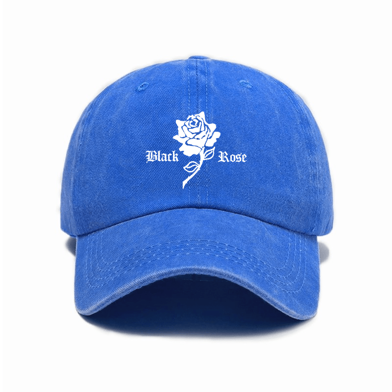 Vintage Washed Baseball Cap with Rose Print Decor, Casual Fit Suitable for Daily Streetwear, Adjustable Unisex Vintage Style Hat