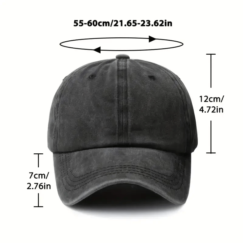 A Unisex Printed Baseball Cap, Unisex Classic Washed Distressed Retro Duck Tongue Hat, Outdoor Leisure Sports Shopping Vacation Hat, Personalized Street Rock Rap Hip-Hop Hat, Soft And Comfortable, Sweat-Absorbent, Adjustable Hat