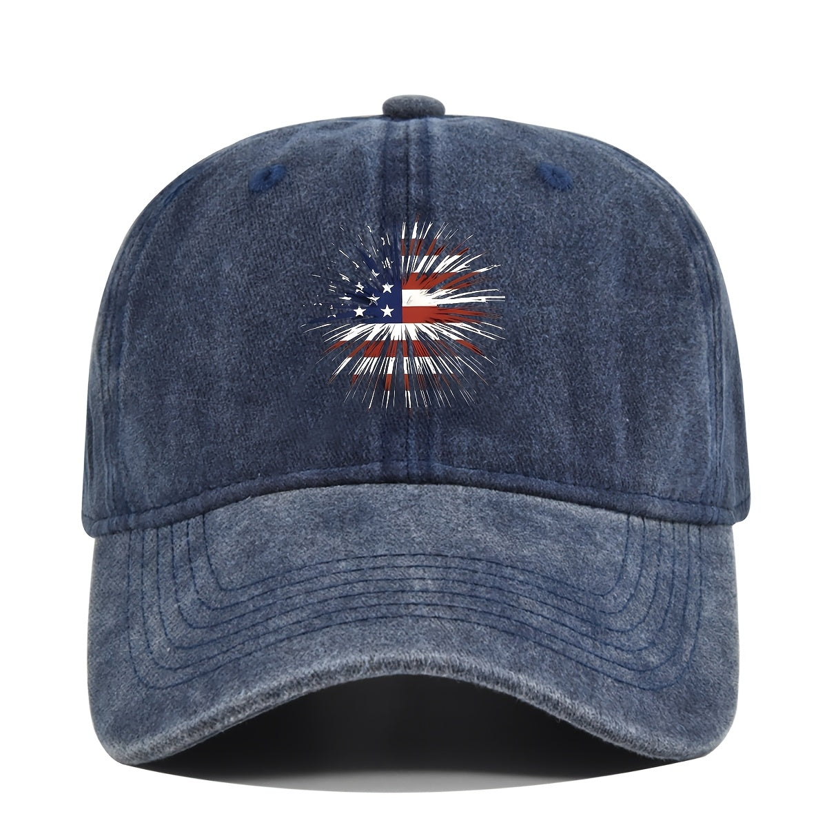 Unisex Washed Distressed Baseball Cap Printed Dad Hat Breathable Adjustable Sun Hat Suitable for Both Men And Women
