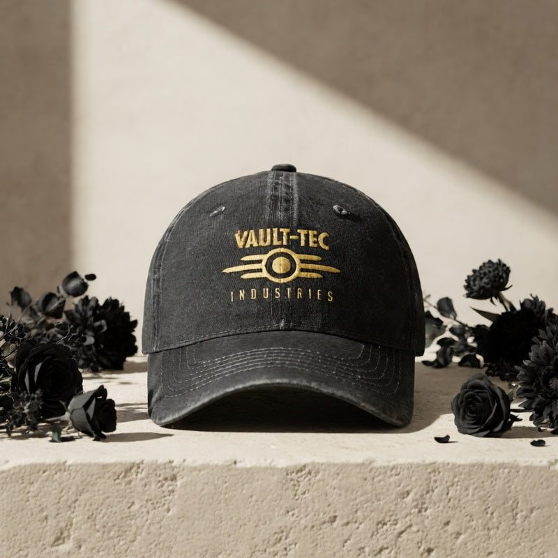 Vintage Distressed Black Baseball Cap with Logo- Adjustable Lightweight Hat for Men And Women, Washable And Durable, Curved Brim, Casual Outdoor And Decorative, Unisex, Retro Style, White Hollow Design, Comfortable for All Head Sizes