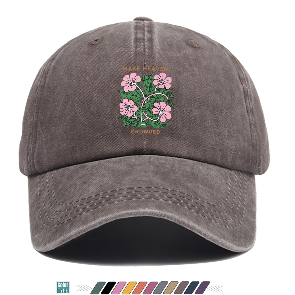 1pc 1pcs Floral Print Baseball Cap Suitable for Men & Women, Adjustable Duckbill Hat with Duckbill Visor, Breathable Sun Hat for Outdoor Travel, Casual Gift for Daily Outfits, Picnics, Birthdays - Trendy Present for Friends (Unisex)