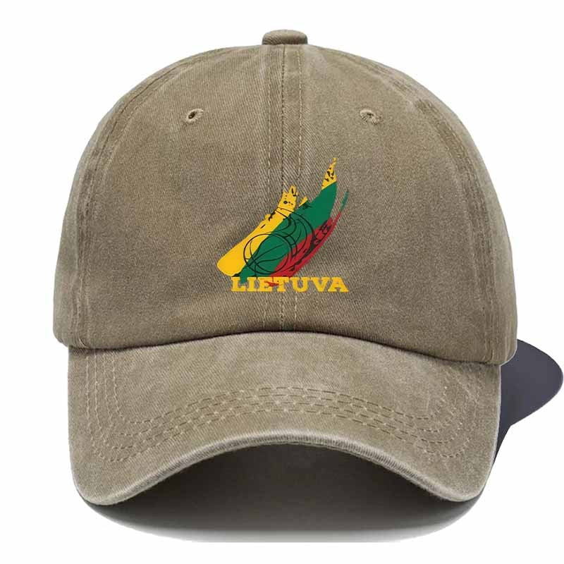 Unisex Washable Baseball Cap with LIETUVA Lettering & Flame Football Design - Machine-Washable Adjustable Cap Suitable for Sports, Casual Wear, Football Fans,  Lithuanian Pride Design, Pull String Closure for Lifestyles