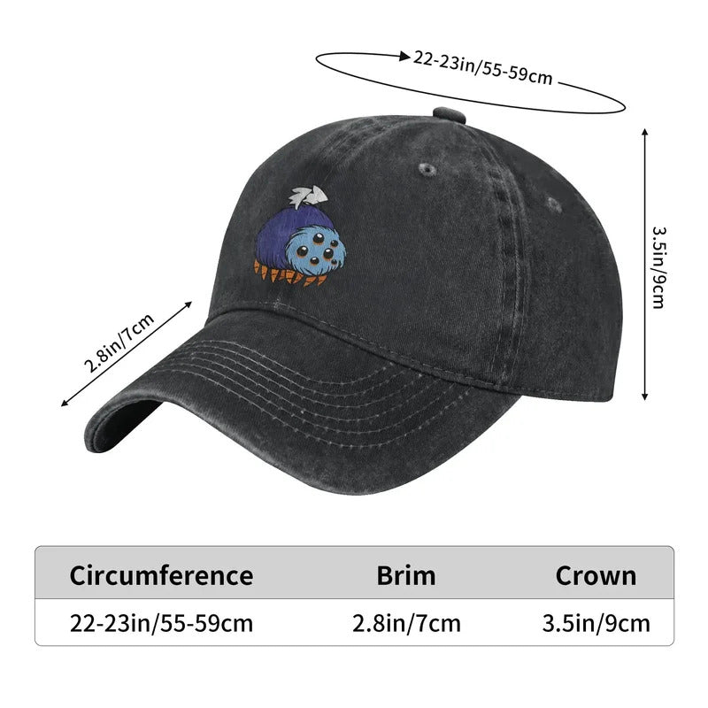 2026 New Model Washed Baseball Cap Suitable for All Seasons, "No More Starving Together" Design, Unisex Adjustable Hip-Hop Cap with Full-Print, Machine Washable Outdoor Sports Hat for Men & Women, Pull String Closure for Sunshade