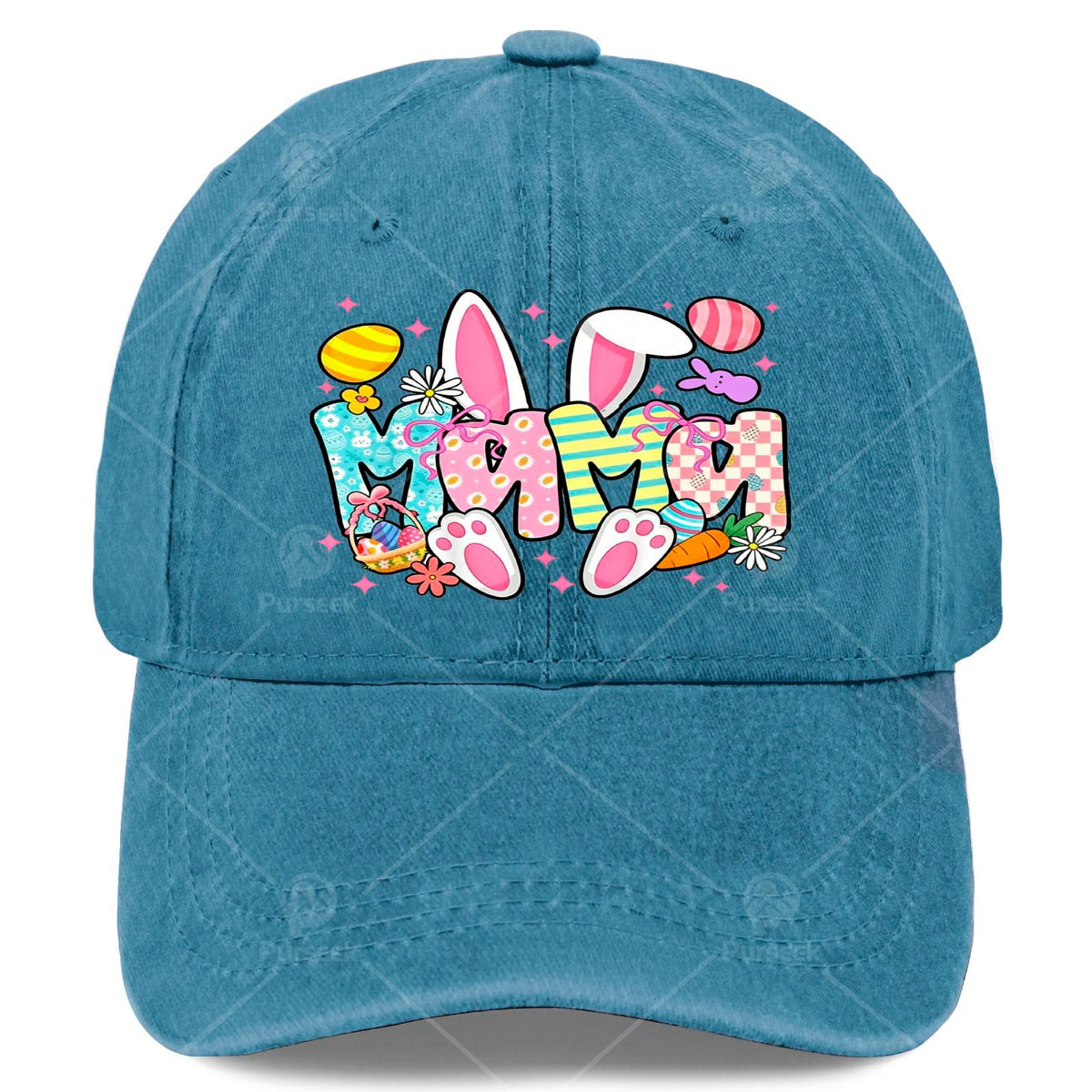 Easter Mama Bunny Ears Coquette Bow Easter Rabbit Baseball Hat Unisex Trendy