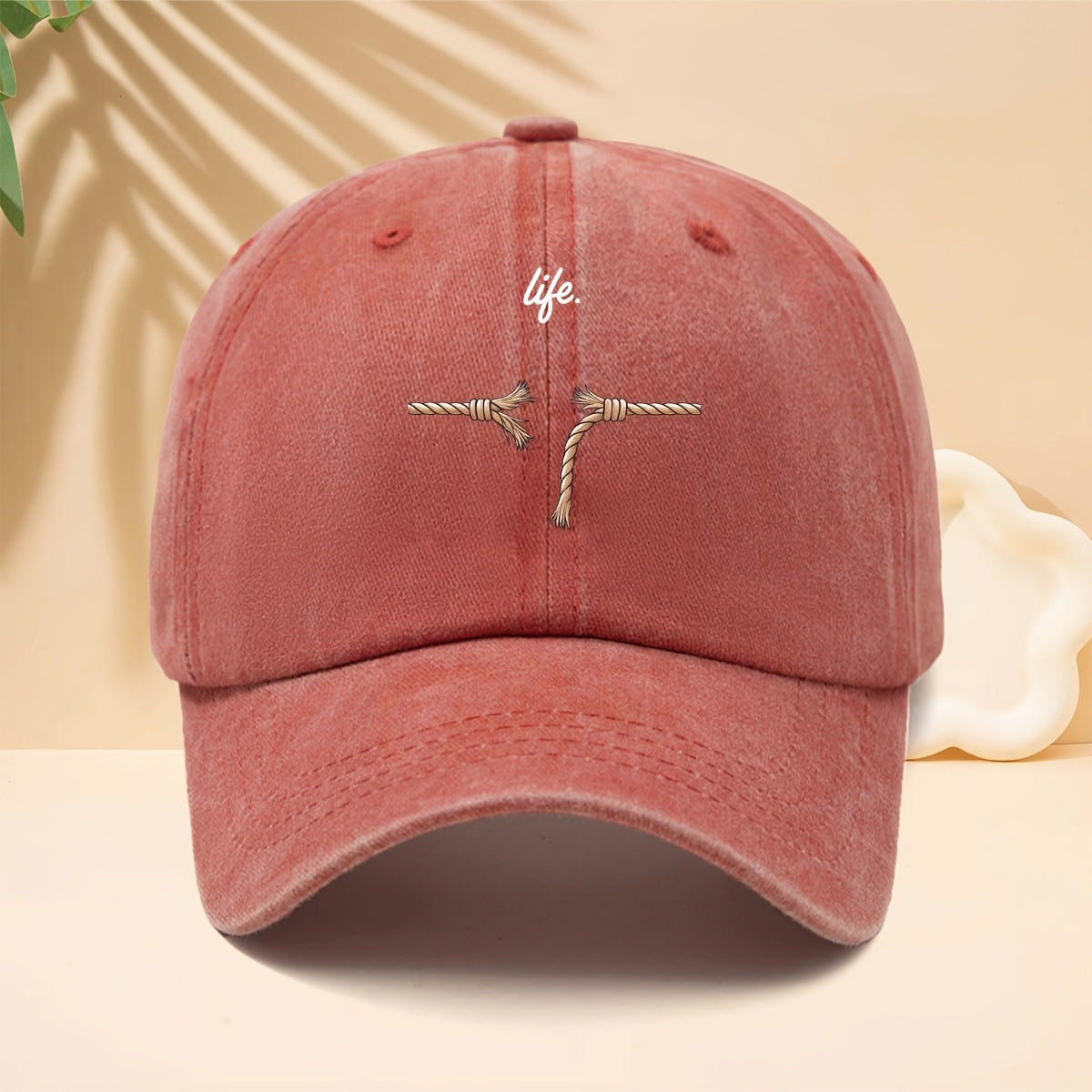 Men' & Women' Adjustable Snapback Cap with Life Knot - Modern Minimalist Curved Brim Trucker Hat, Soft Top Suitable for Walking, Parties, Travel, Casual Wear - Unisex for All- Outdoor, Hip-Hop, and Daily Use (Neutral Style)
