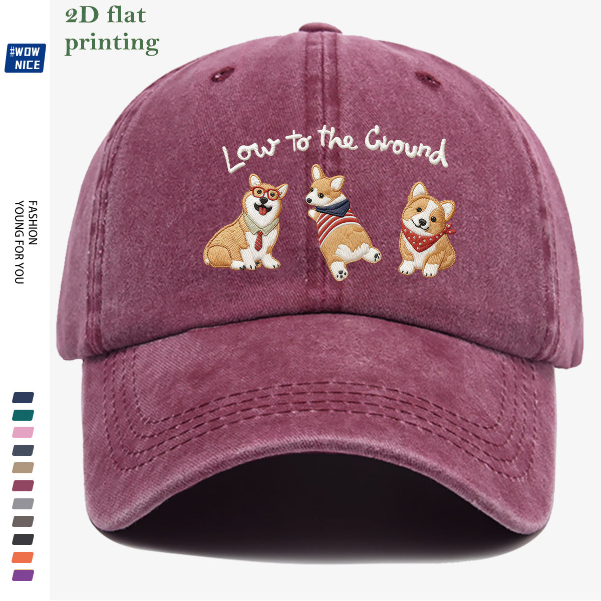 1pc Corgi Printed Baseball Cap, Animal Series Cute Pet Pattern, Fashion Slimming Headwear, Casual Outing Versatile Accessory, Unisex Adjustable Hat, Suitable for Shopping, Travel, Parties, Dates, Commuting, Vacation, Outdoor Activities