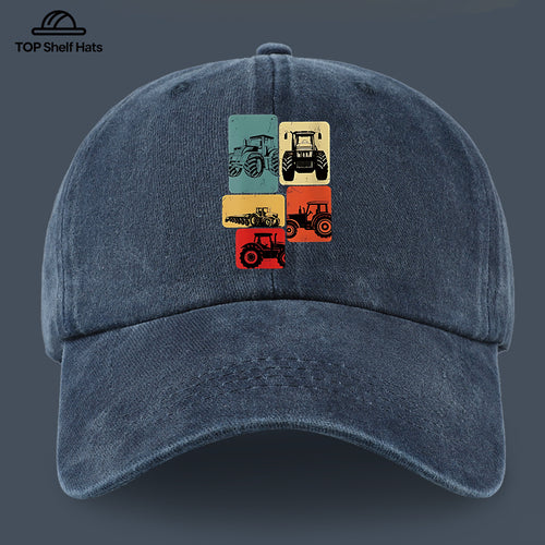 1pc 1pcs Vintage Tractor Print Baseball Cap - Adjustable Unisex & Suitable for Outdoor Sports, Fishing, Beach Vacations - Lightweight Breathable Retro Tractor Hat for Men & Women, Ideal, Easter, Daily Wear