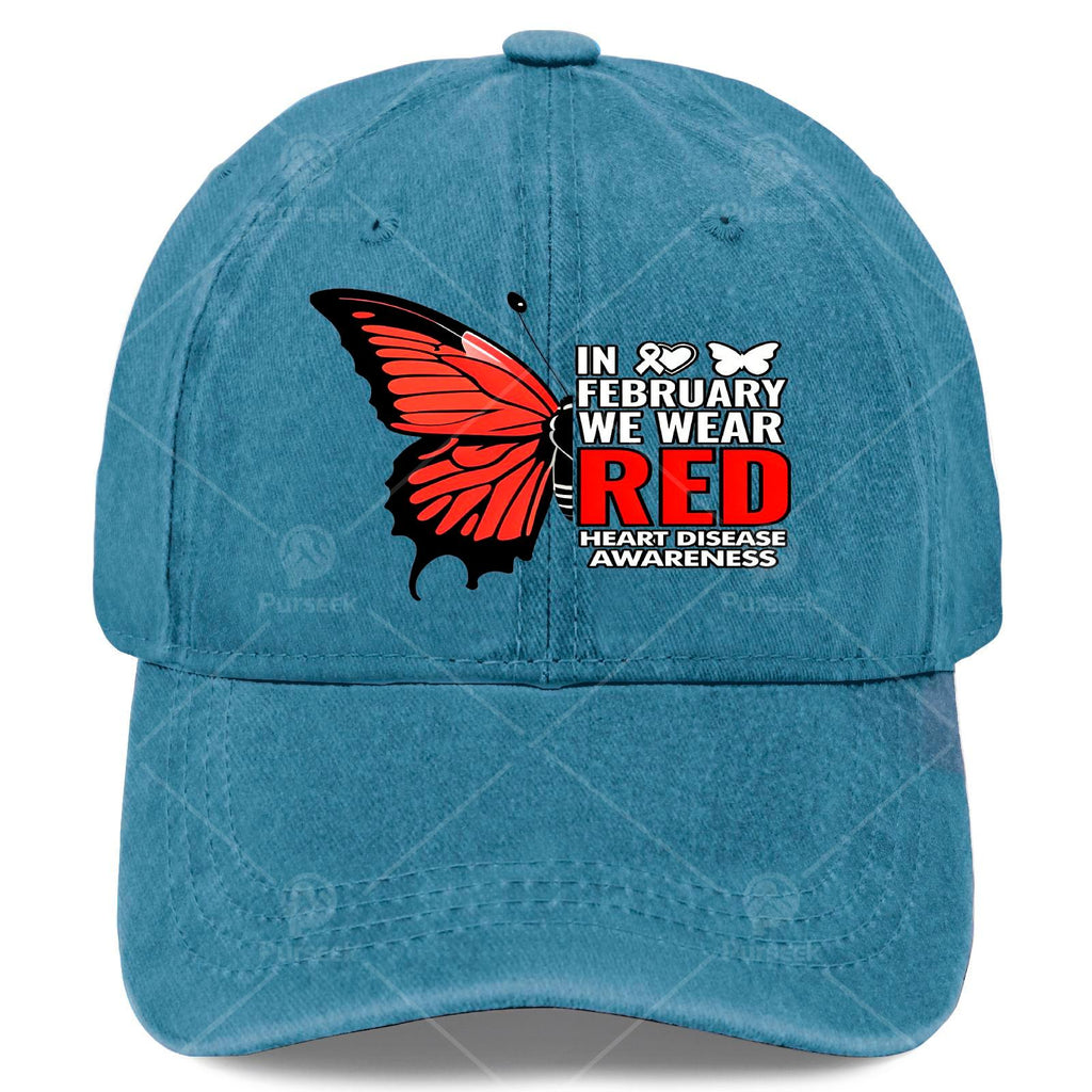 Men' & Women' Red Butterfly Heart Baseball Shirt - Unisex Pullover with Awareness Design, Machine Washable Sportswear Suitable for Casual Wear, Themed Events, and Everyday Outfits