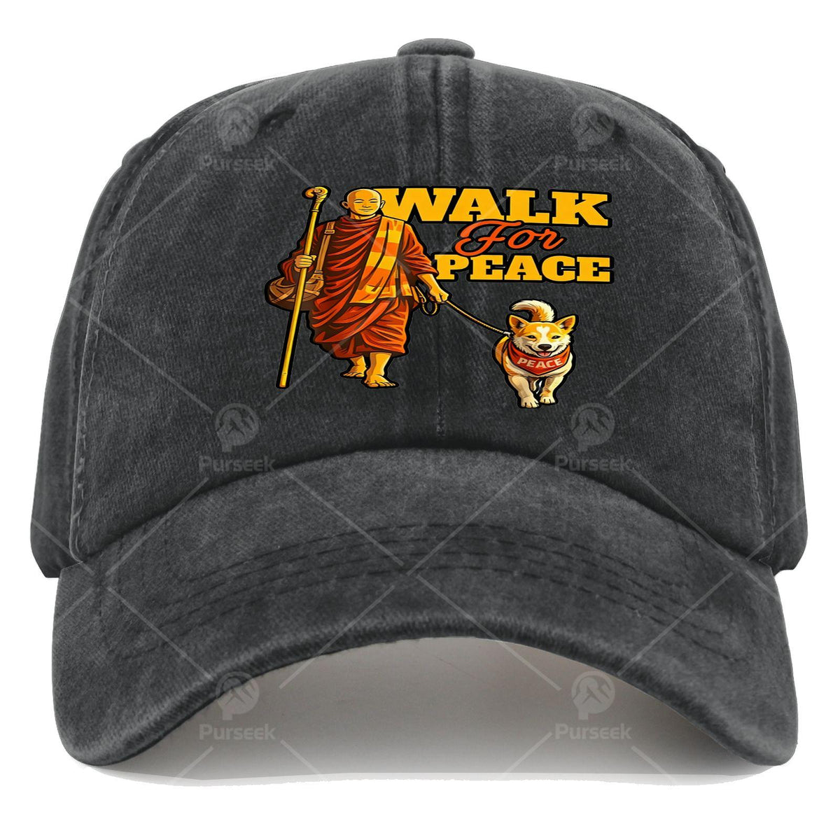 Peace Walking Monks and Aloka Dog Walk for Peace Baseball Hat Unisex Aesthetic