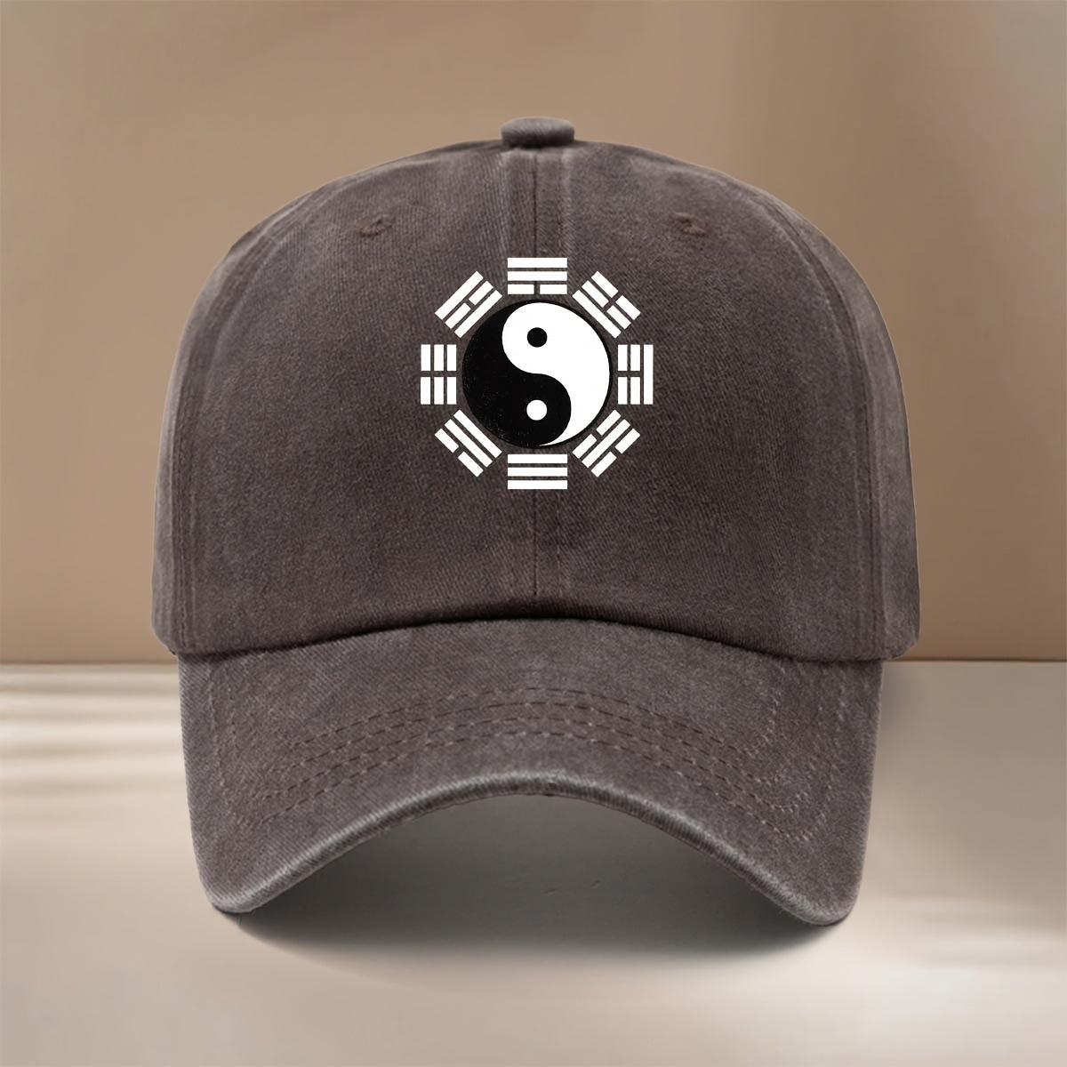 Men' & Women' Tai Chi Bagua Print Baseball Cap - Duckbill Trucker Hat with Yin-Yang Martial Arts, Curved Brim Suitable for Outdoor, Hip-Hop, All-Season Casual Wear, Taiji Training