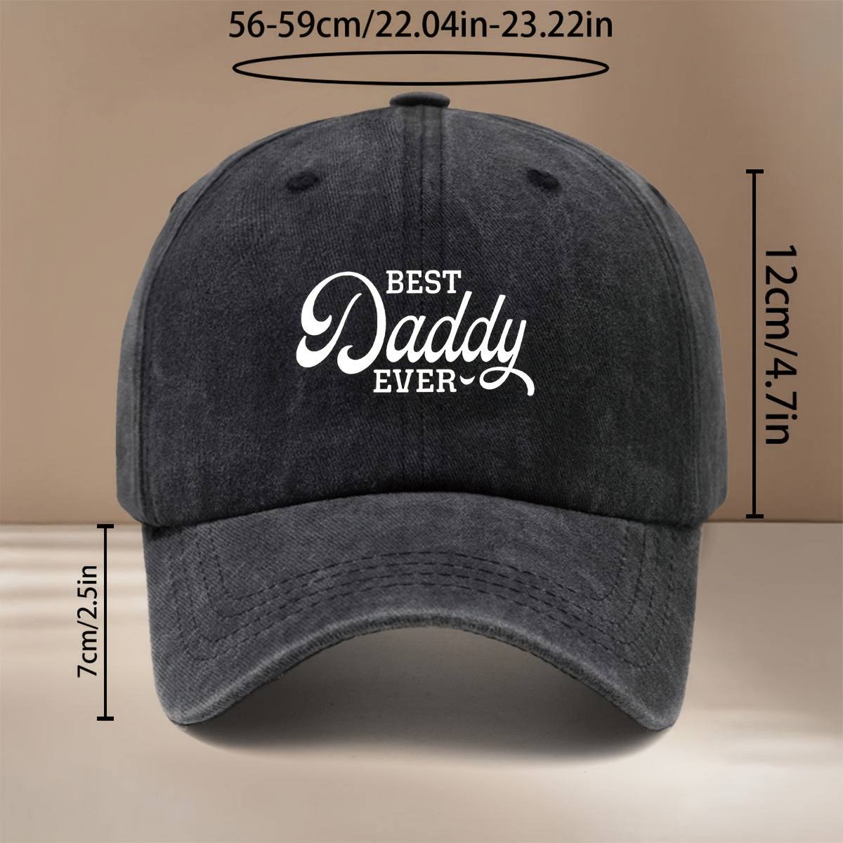 Baseball Cap with "BEST Daddy EVER" Text Graphic, Comfortable and  Curved Brim That Makes the Face Appear Smaller. Hip-hop Style Cap, Unisex Snapback Hat for Vacation, Travel, Dinners, and Camping. Lightweight and Simple Curved Brim Hat