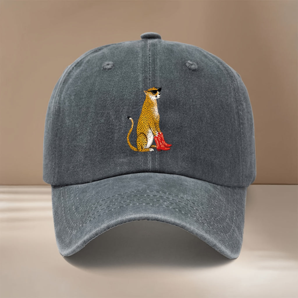 This Is a Stylish And Comfortable Baseball Cap Featuring a Red High-Heeled Leopard Design. It'S Adjustable in Size, Suitable for Both Men And Women, Perfect for Truck Drivers. Ideal for Outdoor Sports, Gatherings, And Camping