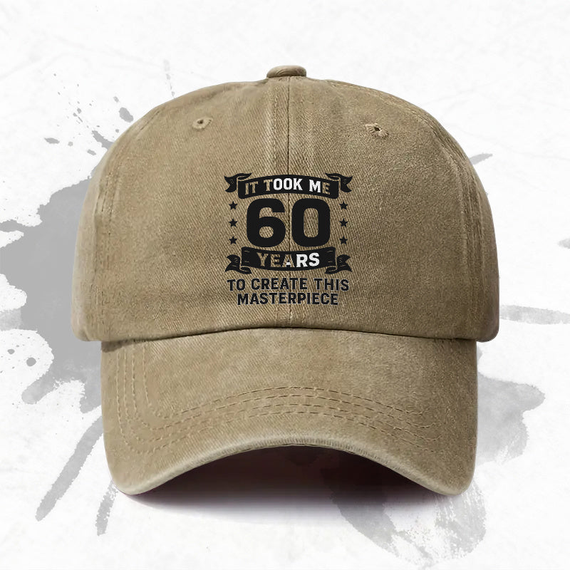 1P 1pc, "60 Years" Adjustable Baseball Cap, Lightweight Printed Women's Hat, "Creative Masterpiece" Men's Trendy Cap, an Ideal Gift for Weddings, Parties, and Birthdays.