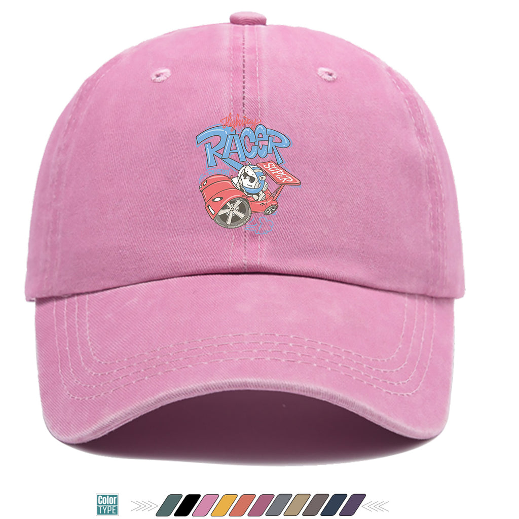 1pc "Highway Racer" Fun Cartoon Print Baseball Cap Panda Racer Pattern Sun Hat Fashion Trendy Duck Tongue Hat Unisex Adjustable Street Casual Hat Outdoor Sports Sun Hat Suitable for Daily Travel, Parties, Cycling