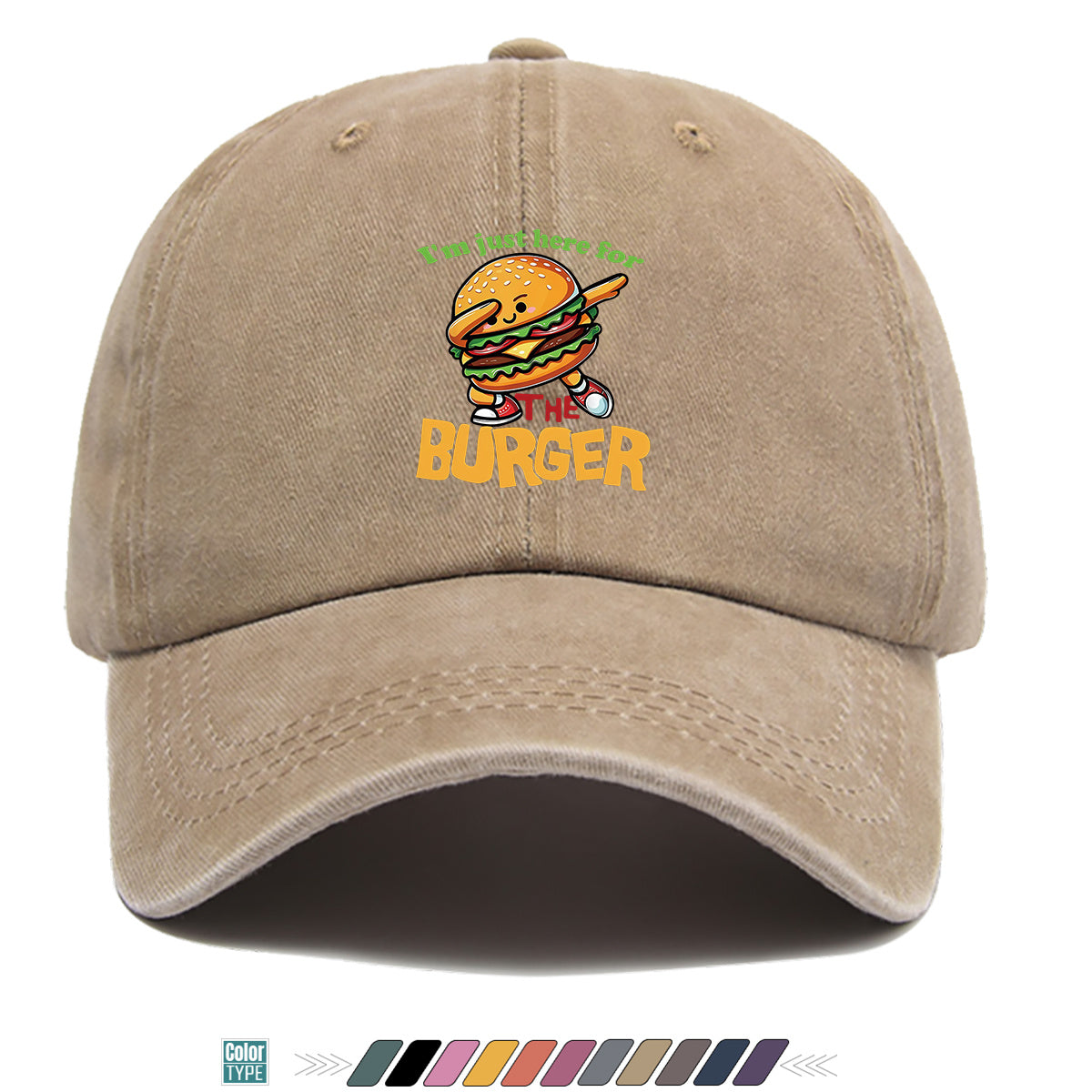 1pc 1pcs Hamburger Print Baseball Cap & Duckbill Hat Suitable for Outdoor Picnics, Travel, Parties, Daily Wear - Adjustable Unisex Breathable Sun Hat with Burger, Fun Gift for Men & Women, Creative Birthday Present for Hamburger Lovers