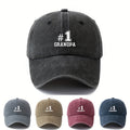 MAKEFGE #1 Grandpa Baseball Cap - Vintage Washed Truck Driver Hat, Lightweight Dad Grandpa Gift for Father's Day, Birthday - Available in Black, Brown, Maroon, Navy - Outdoor Camping, Travel, Everyday Casual Hat.woven Fabric.