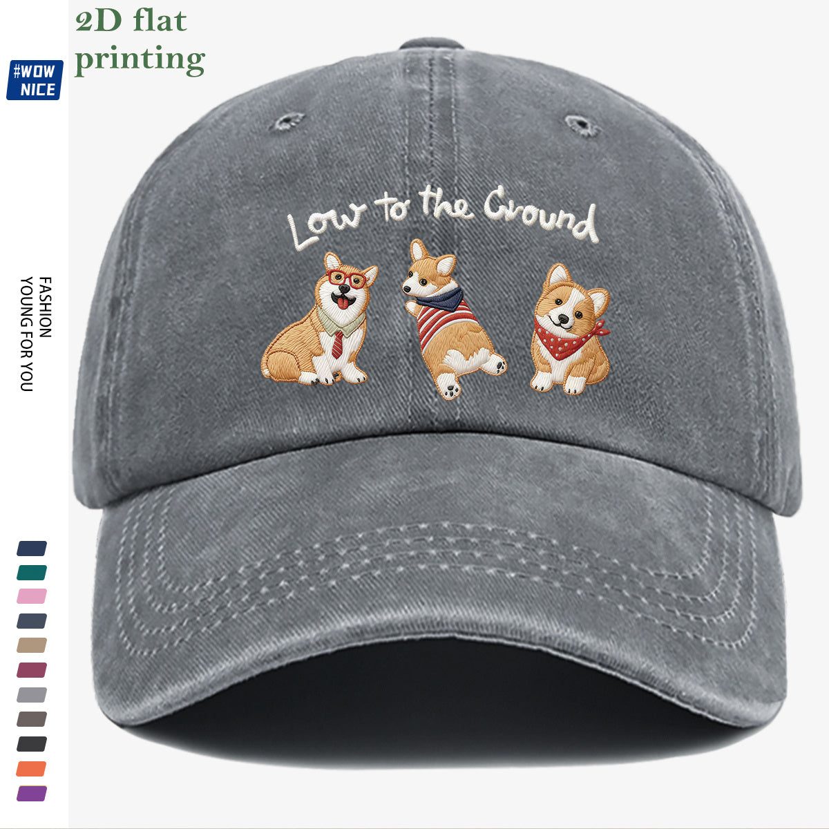 1pc Corgi Printed Baseball Cap, Animal Series Cute Pet Pattern, Fashion Slimming Headwear, Casual Outing Versatile Accessory, Unisex Adjustable Hat, Suitable for Shopping, Travel, Parties, Dates, Commuting, Vacation, Outdoor Activities