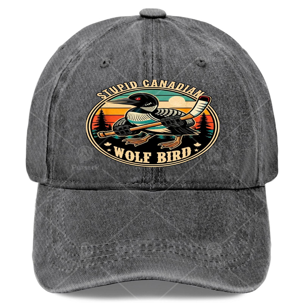 Retro Canadian Wolf Bird Heated Hookey Loon Baseball for Everyone