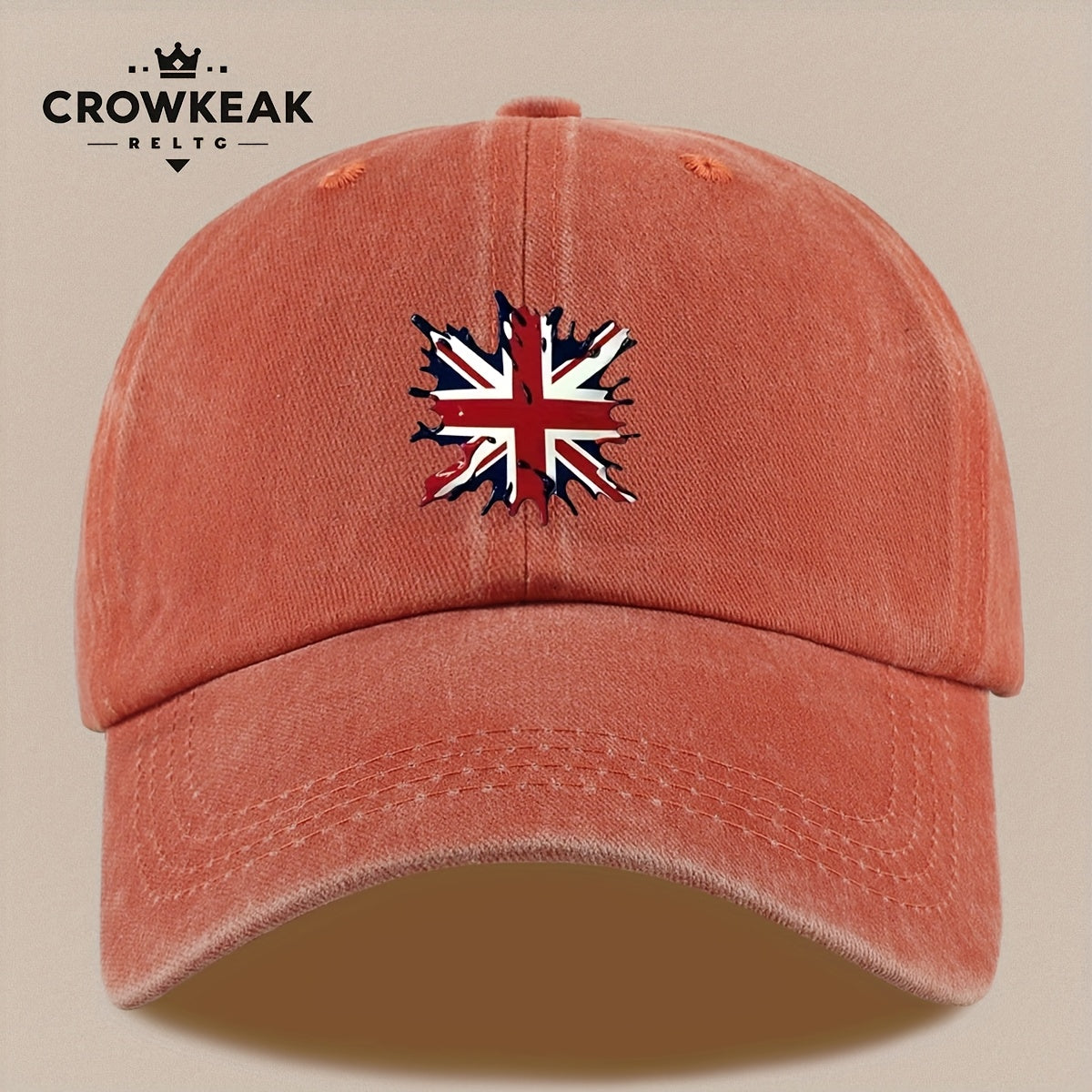 A Lightweight And Breathable Baseball Cap Featuring a "Union Jack" Pattern, Suitable for Both Men And Women. This Vintage-Style Dad Hat Is Adjustable And Perfect for Outdoor Activities Like Truck Driving, Graduation, Beach Outings, Sports, Hiking