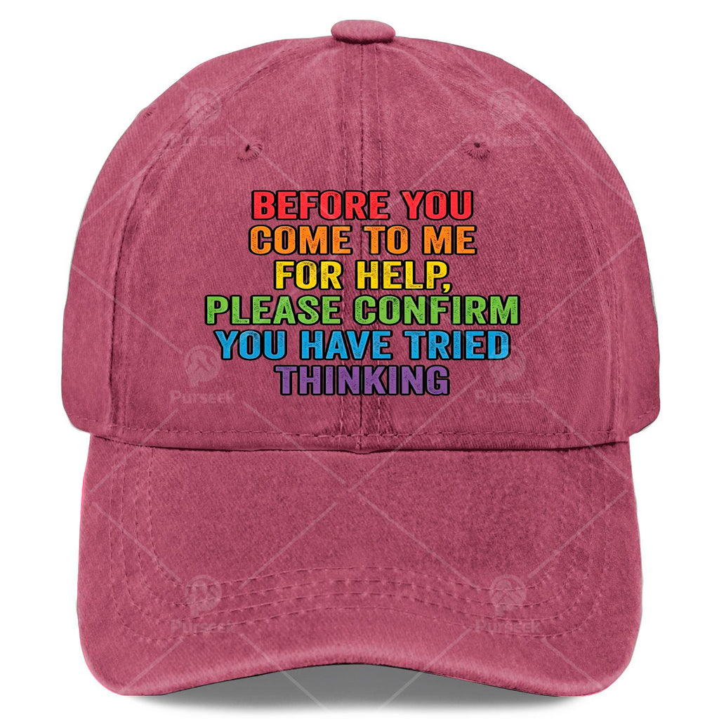Funny Sarcastic Office Quote Graphic Baseball Cap, Unisex, Low Profile, Vintage Washed Style