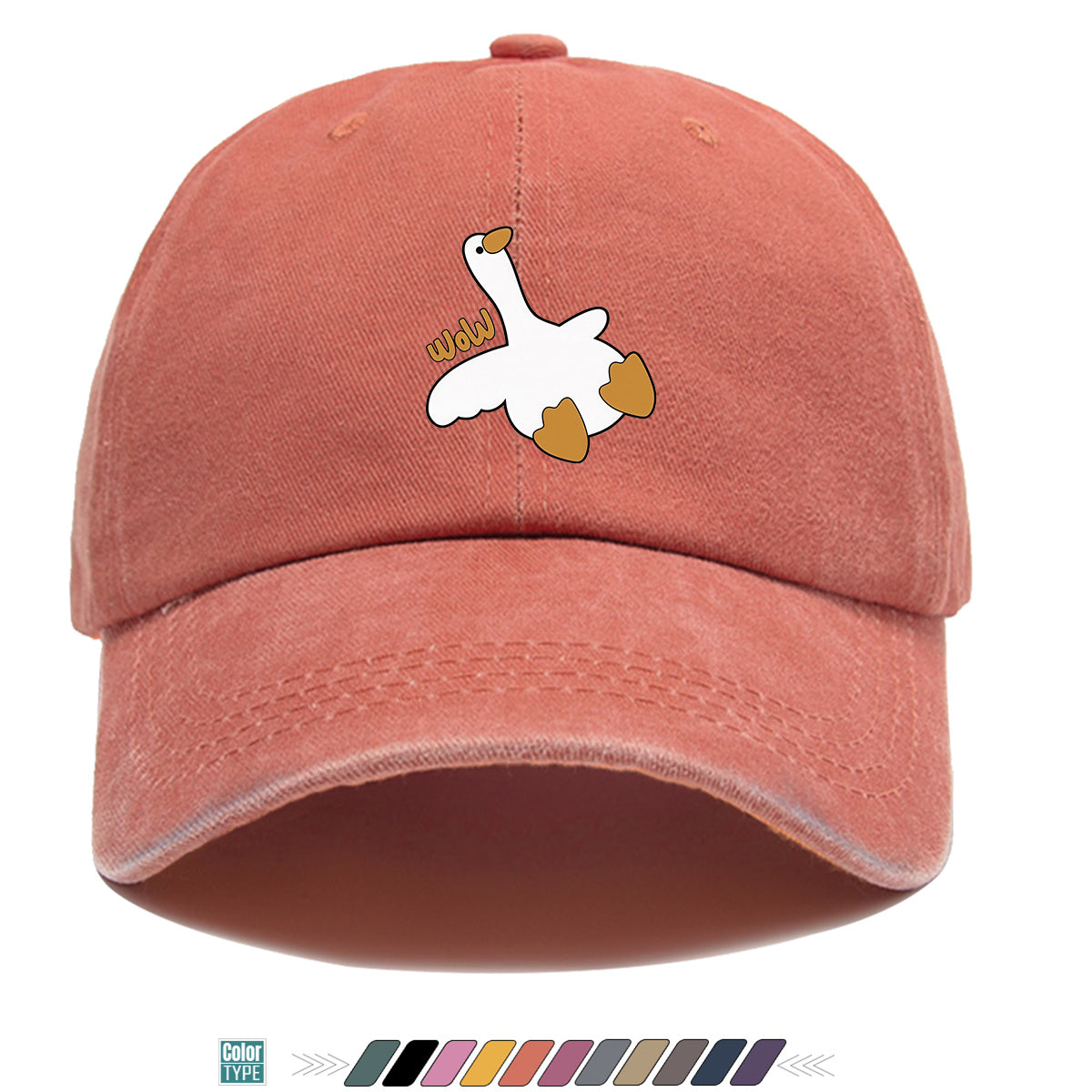 1pc Adorable White Goose Print Baseball Cap Suitable for Men & Women, Breathable Adjustable Snapback Hat with Goose, Unisex Casual Cap for Daily Wear, Picnic, Camping, Amusement Parks - Fun Gift for Goose Lovers, Birthday Present