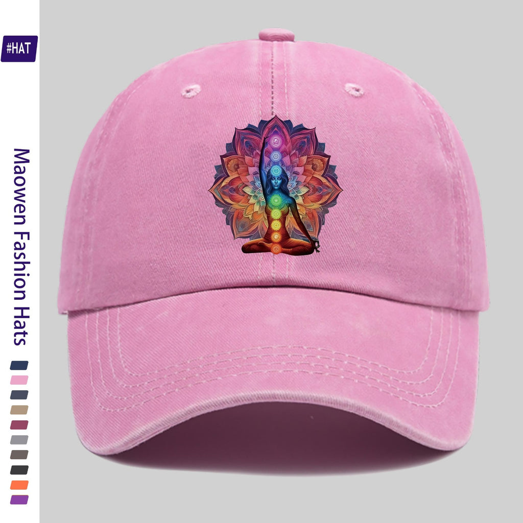 1pc Washable Baseball Cap, with a for Lotus Yoga Angel Meditation Pattern Printed Design, New Autumn and Winter Vintage Baseball Cap, Unisex, Adjustable, Lightweight Outdoor Cap, Suitable for All Seasons, Ideal for Travel and Leisure, Suitable for Sp
