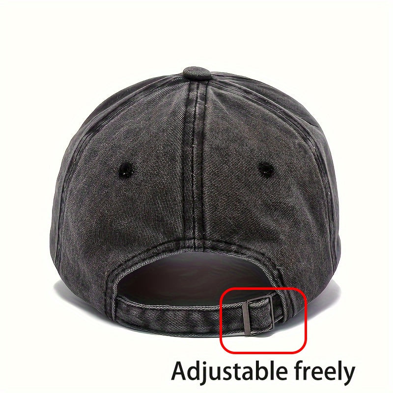 Men's Vintage Washed Baseball Cap with Daisy Print & Buckle Closure - Lightweight Rayon for all-Season Outdoor Hat, Retro Casual Cap Suitable for Travel, Daily Wear - Multi-Color Options, Perfect Gift