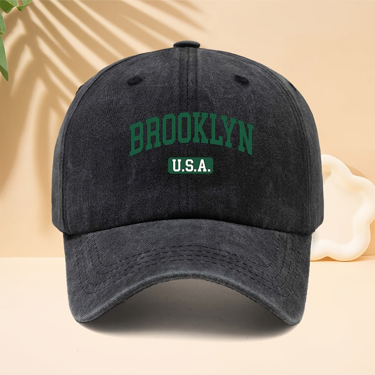Brooklyn Ed Baseball Cap Trucker Hat Unisex Washed Twill Cap Adjustable Size And Lightweight Durable Soft Brim Design Non-Compresive Headwear All-Season Versatile for Daily Stroll Urban Travel Or Outdoor Vacation