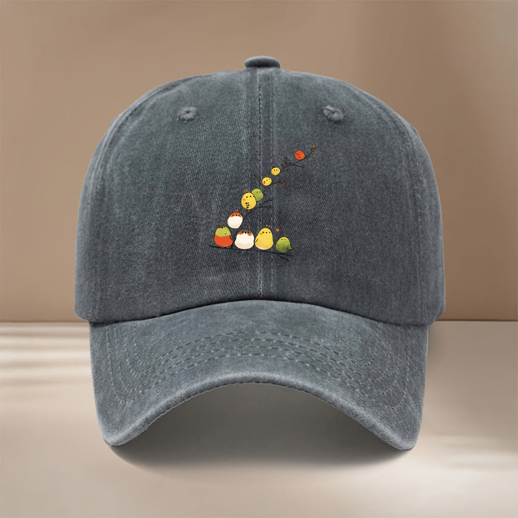 This Is a Baseball Cap with a Pattern of Chubby Little Birds, Personalized, Fashionable, Adjustable in Size, Hip-Hop Hat, Unisex, Comfortable And Lightweight Duckbill Cap, Suitable for Outdoor Sports, Dinners, Camping