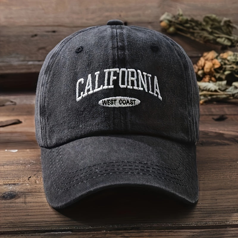 Women's Vintage California West CAL Letter & California Text Baseball Cap - Lightweight Structured Flat Top Hat Suitable for Beach, Casual Outfits, Sports - Non-Stretch CAL Lettering & California West Design
