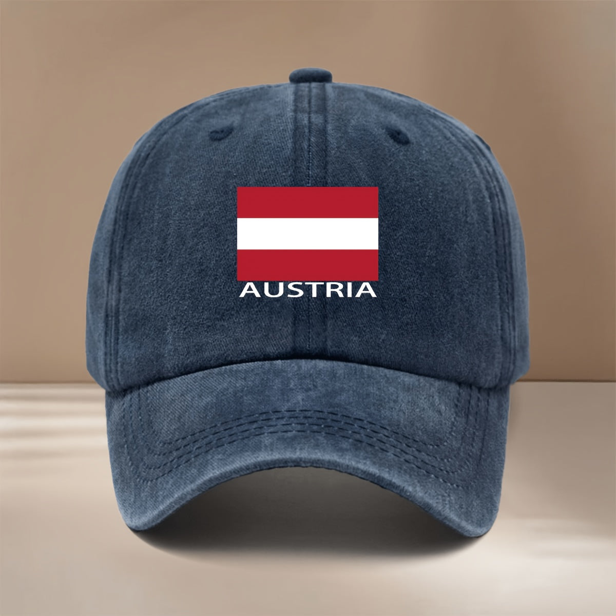 AUSTRIA Letter Austria Flag Pattern Baseball Cap Easy Fashion Lightweight Hip Hop Hat Unisex Curved Brim Hat Vacation Travel Dinner Camping Matching Comfortable Duck Tongue Hat Curved Brim Arc Shows Small Face Adjustable Size Six-Piece Hat Version E