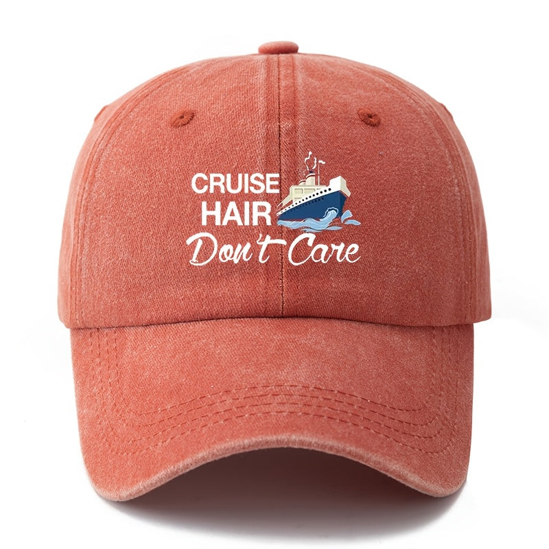 Unisex Polyester Baseball Cap by MAKEFGE, Featuring a Casual 'Hair Don'T Care' Print, Adjustable Hip-Hop Style with a Curved Brim, Perfect for Outdoor Sports And Truck Driving